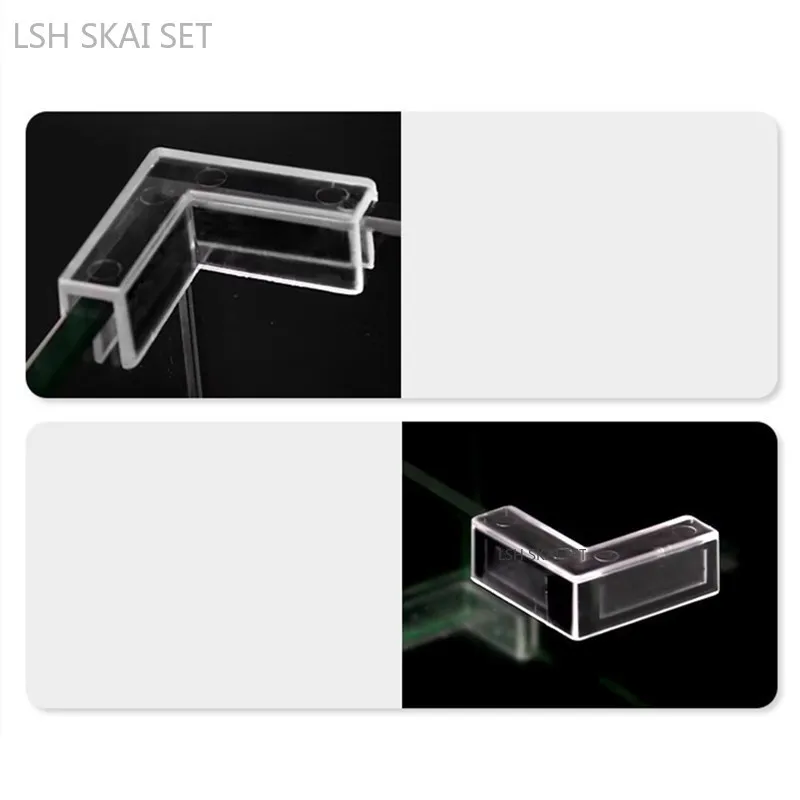 Afbeelding 7: 10 stks Acryl Vaste Snap Plastic Glas Clip Transparant Aquarium Hoekbeschermer Slot Meubelplanken Vaste Splicing Beugel