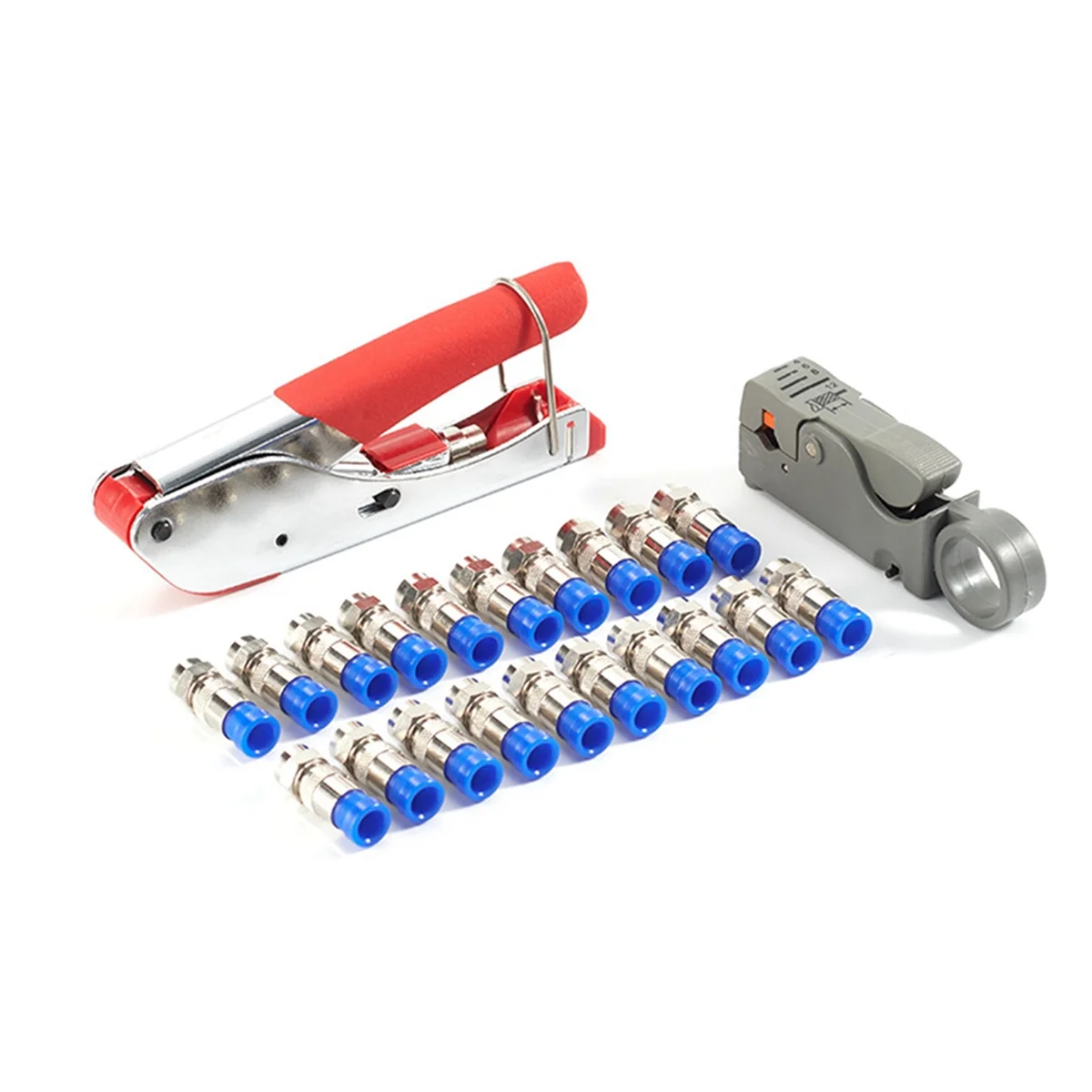 

A96Q-F-Head Extrusion Tool Coaxial Crimping Stripping Pliers Spot Coaxial Cable Tool Set Crimping Pliers