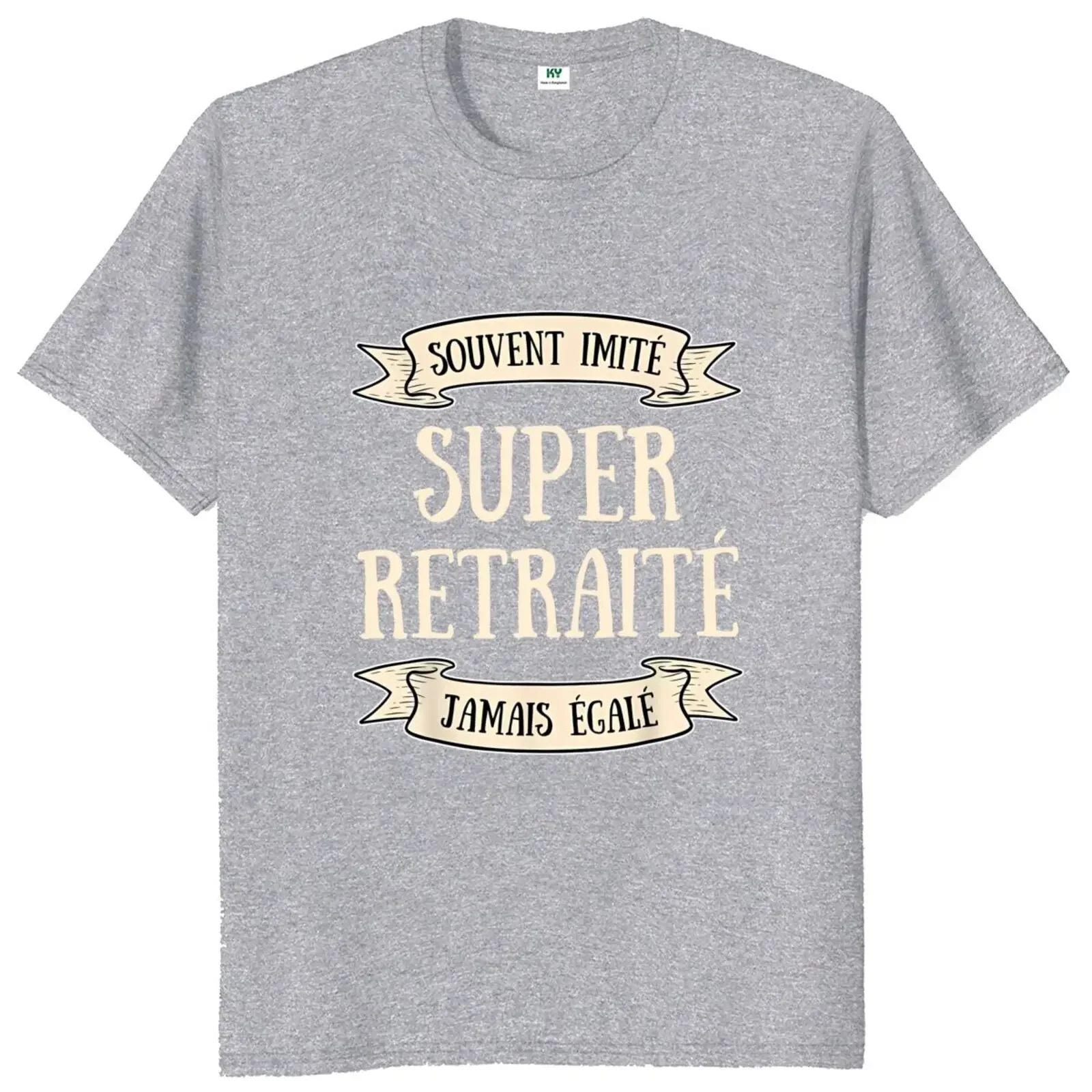 Retired Man T Shirt Funny French Text Humor Retirement Dad Father Gift Tee Tops Casual 100% Cototn Unisex O-neck EU Size T-shirt image 3