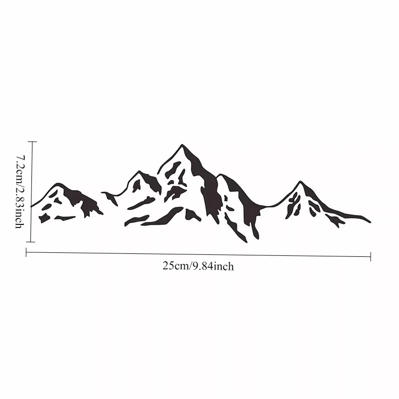Off Road Mountain Range Sticker 1PC Waterproof Vinyl Decal Car Windshield Bumper Triangle Window Outdoor Decor
