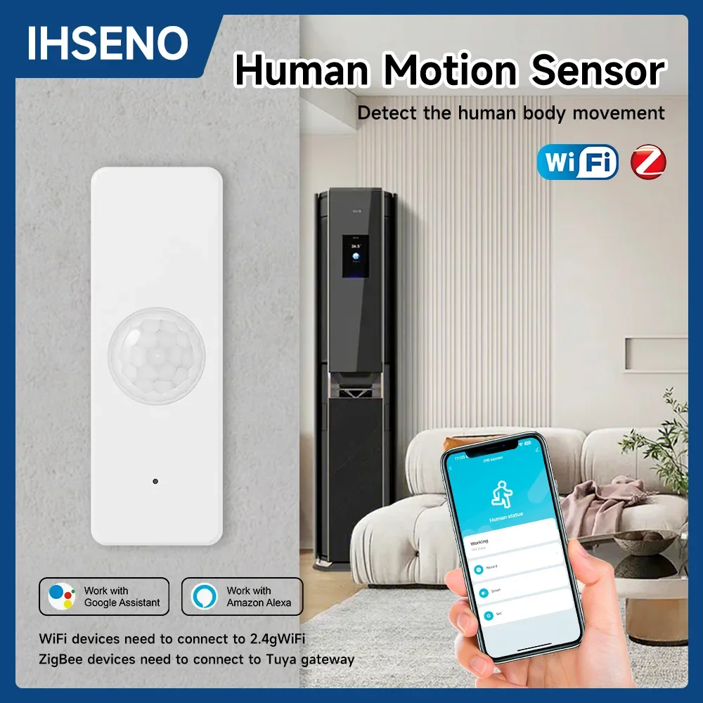 Tuya WiFi Smart PIR Sensor Human Body Infrared Motion Detector Home Security Scene Linkage Via Alexa Google