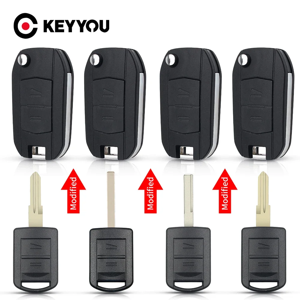 

KEYYOU New Flip Folding Remote Car Key Fob Uncut Blade Case Shell For Opel For Vauxhall Corsa C Combo TIGRA B MERIVA A2001-2004