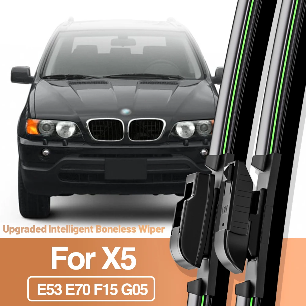 2pcs For BMW X5 E53 E70 F15 G05 2000-2023 Front Windshield Wiper Blades Windscreen Window Accessories 2010 2014 2015 2016 2020