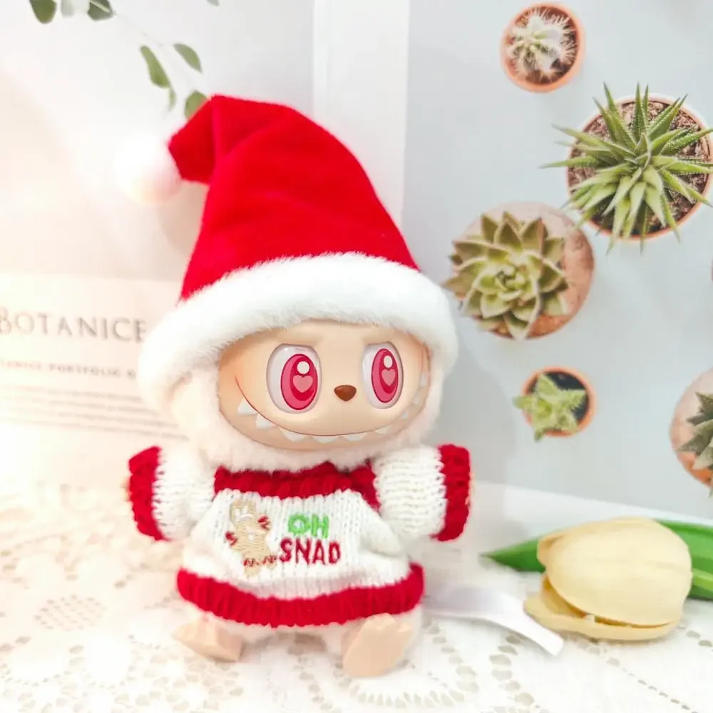 Mini Doll'S Clothes Outfit Accessories For Labubu Idol V1 V2 Christmas Cookie Man Sweater Hat New Year Clothes Gift