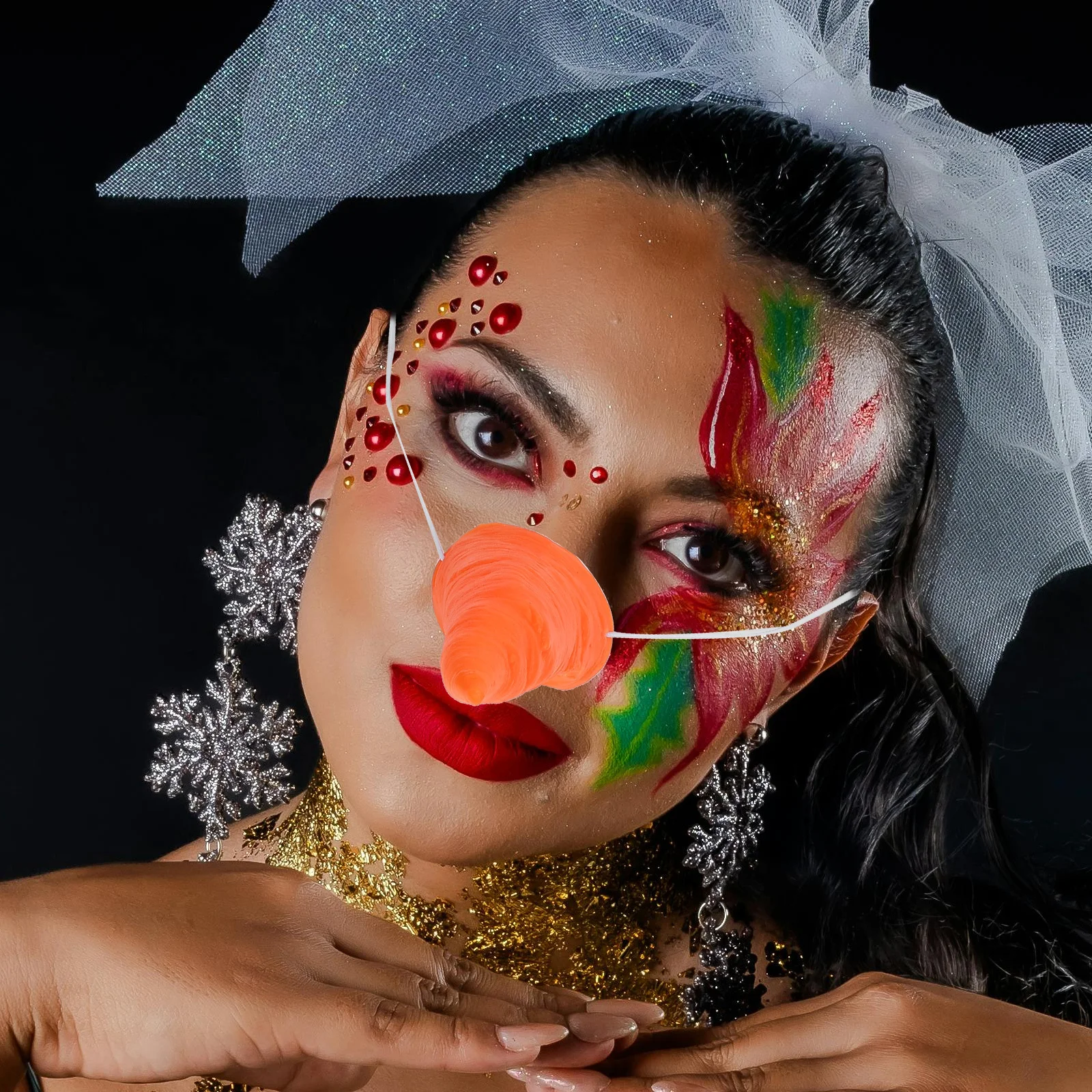 2 قطعة المهرج الجزرة الأنف الدعامة ملحقات الحفلات ثلج زي DIY بها بنفسك الديكور عطلة كرنفال أداة احتفالية تأثيري ثلج الأنف