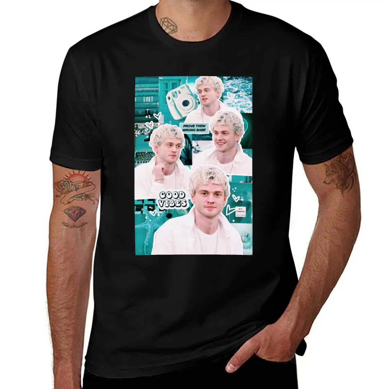 Tristan Evans Collage T-Shirt Daily Work Short Sleeve Top T-Shirt