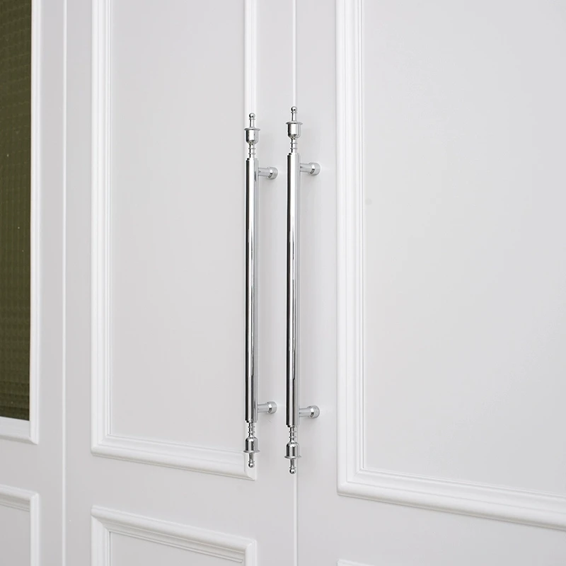 Furniture Pure Brass Living Room TV Cabinet Shoe Cabinet Kitchen Cabinet Wine Cabinet Bedroom Wardrobe Door Silver Long Handle