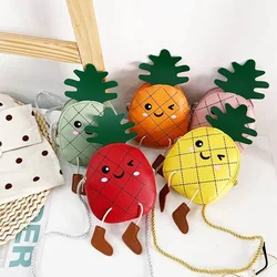 Cute Fruit Shoulder Bag Kawaii Pineapple Crossbody Bags Children Kids Fashion Coin Purse Girls Chains Purses Wallets Pocket Pack