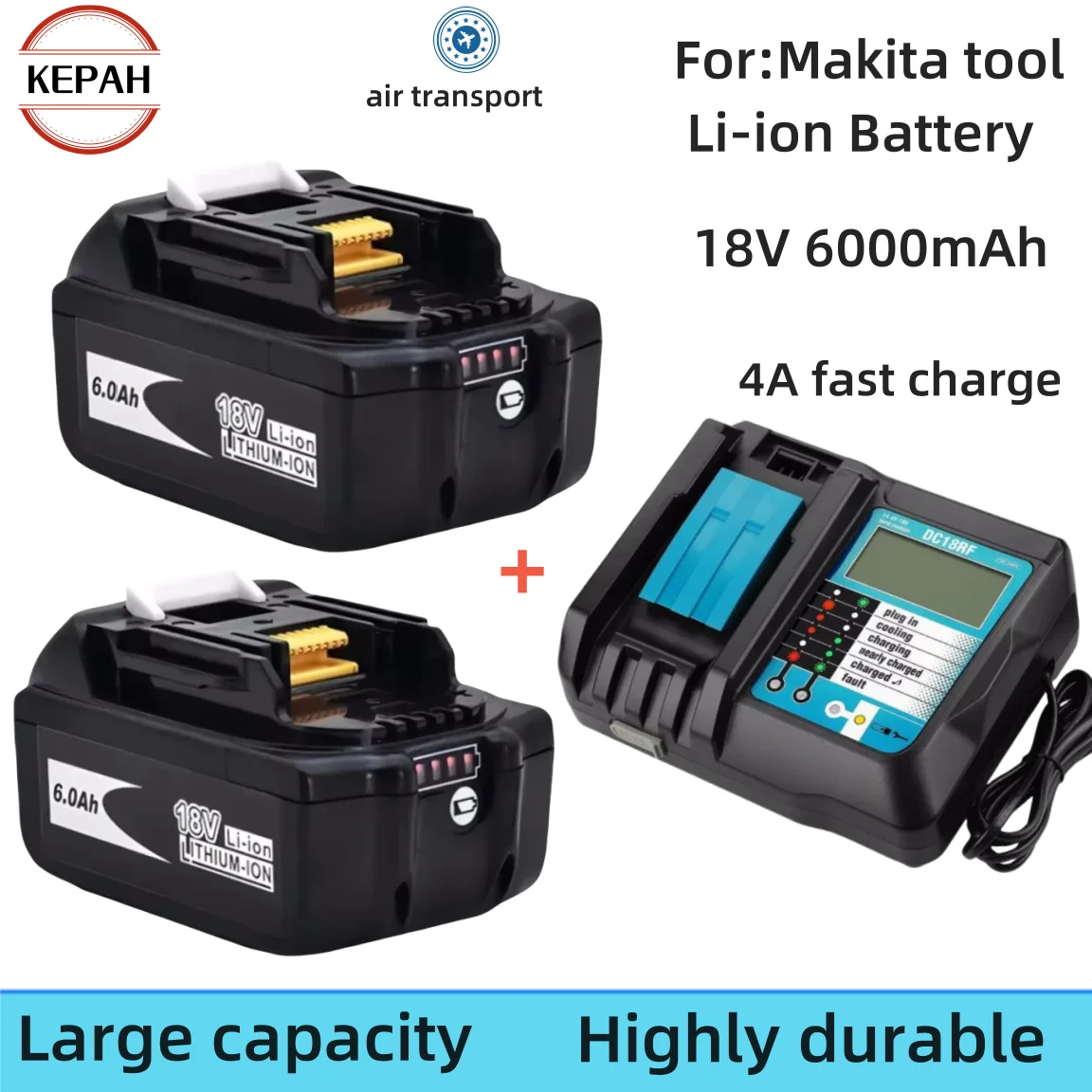 100% Original Makita Rechargeable Power Tool Battery, Replaceable LED Lithium-ion, 6.0 Ah 18V LXT BL1860B BL1860BL1850 BL1830