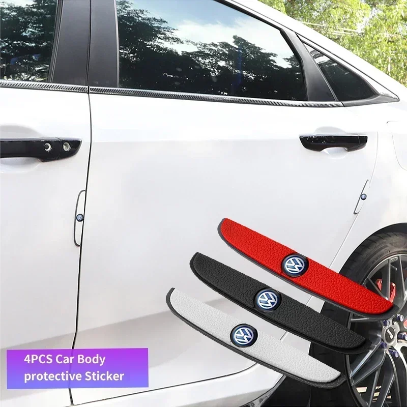 

4Pcs Car Bumper Anti-Collision Strip Rubber Protect Sticker For VW Tiguan Arteon Taigo Caddy Sharan CC Amarok Transporter Carave