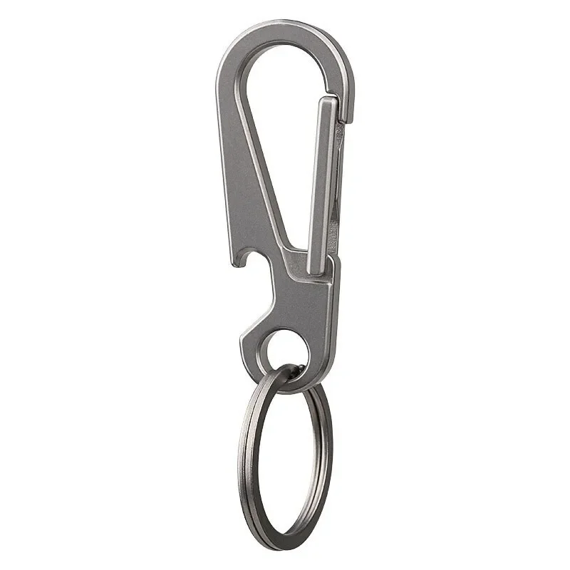 FEGVE EDC Titanium Keychain Carabiner Climbing Buckle Connector Opener Outdoor Tool