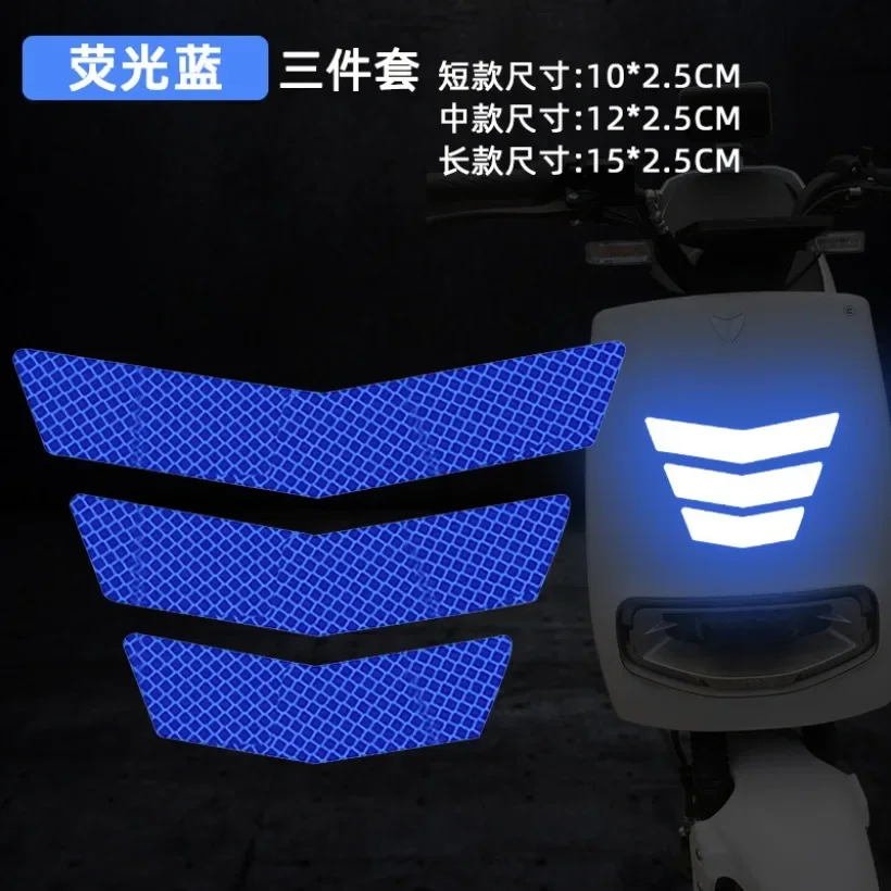 3Pcs Motorcycle Stickers Reflective Warning Trapezoidal Arrow Tail Fender Racing Bumper Decal Adhesive Tape for Car Truck Bike