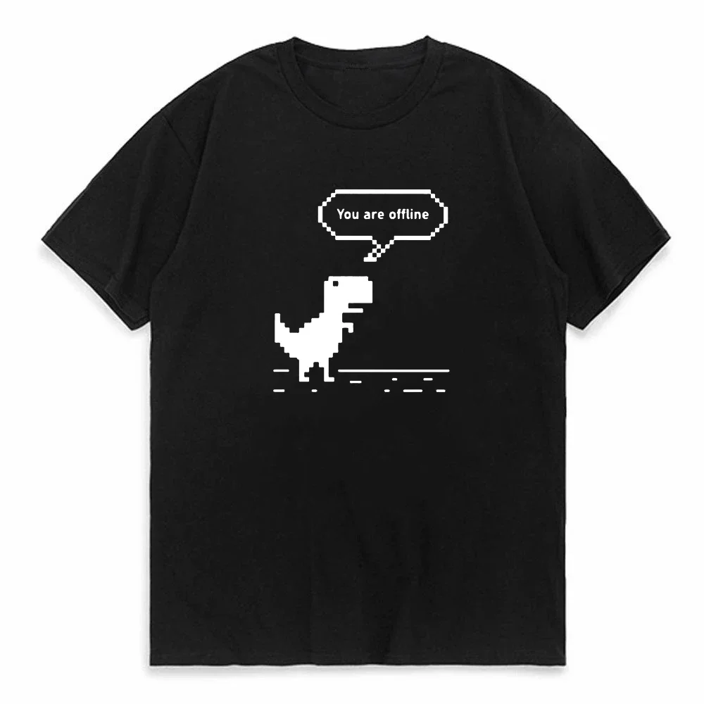 Men's 'You are offline...' Print T-shirt women Oversized Short Sleeve Tops For Spring Summer Causal Loose Tees Tops