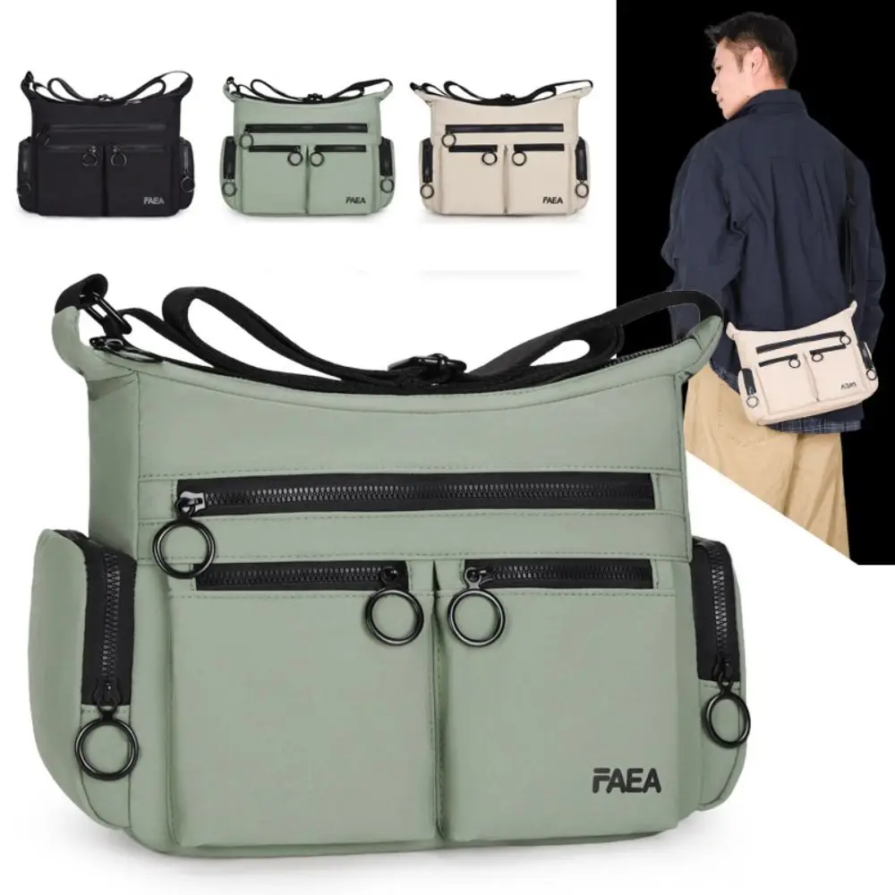 

Multi-pockets Men's Crossbody Bag Adjustable Shoulder Strap Large Capacity Single Shoulder Bag Waterproof Casual Bag Business