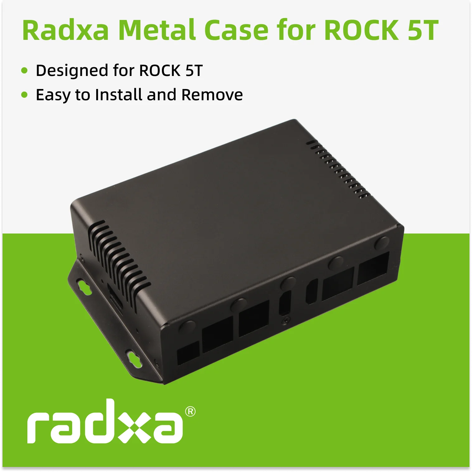 

Radxa Metal Case for ROCK 5T Not Support HDMI IN Aluminum Enclosure Cooling Heatsink