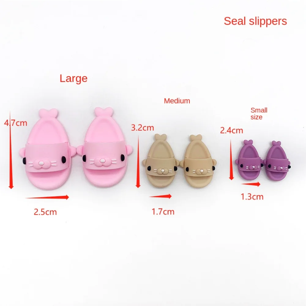 Round Toe Doll Seal Slippers Mini Slippers 1/6 BJD Doll Shoes Plastic Cartoon OB11 Seal Shoes For Ob11 1/12 Bjd Doll