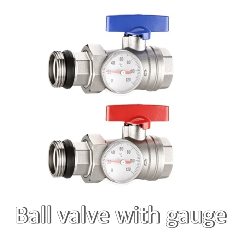 Ball Valve Floor Drain Separator Male and Female Metal Wire Filter Tube Equipped with Pressure Gauge Inlet and Outlet