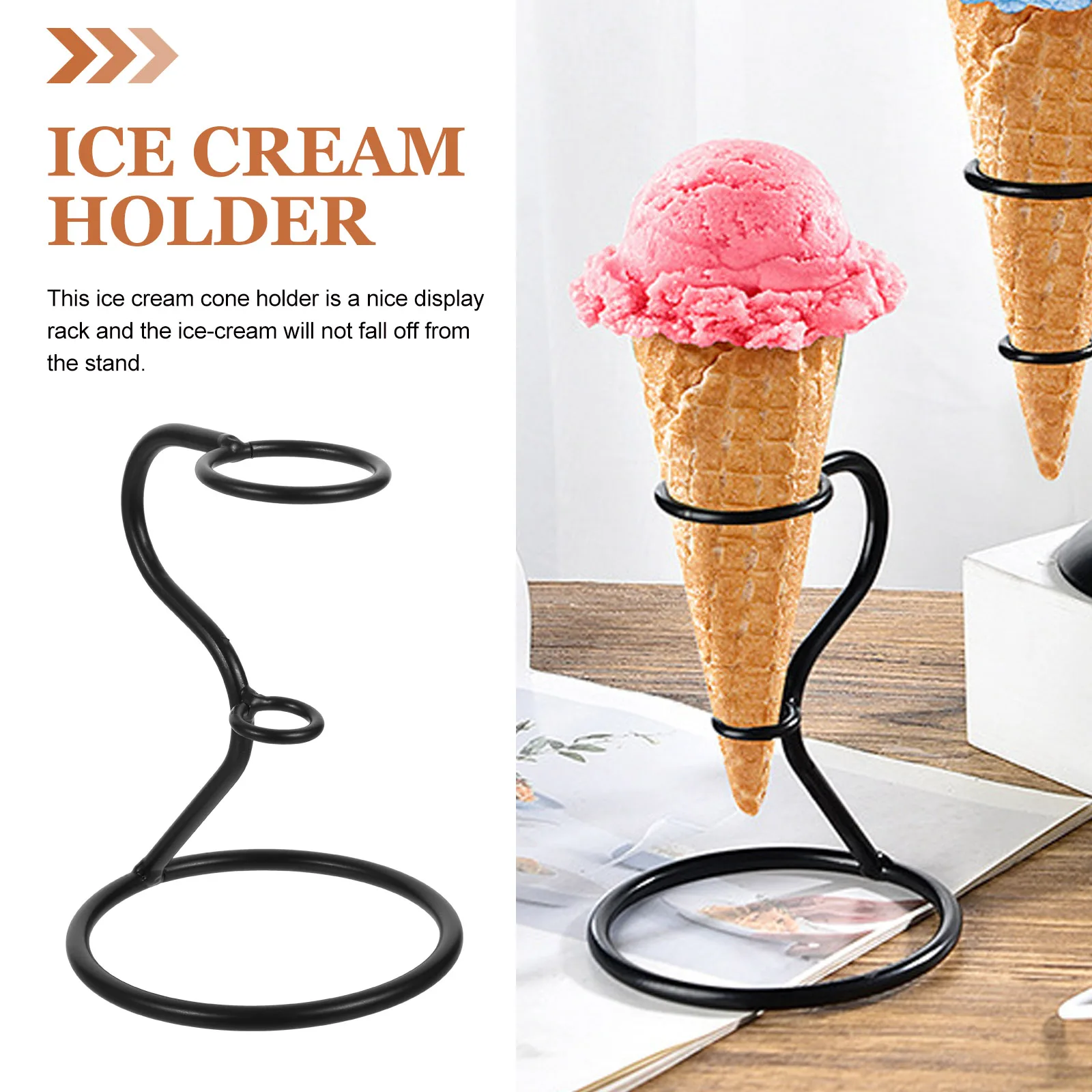 1pc Ice Cream Cone Holder Metal Egg Display Stable Easy Clean Not Break Deform Suitable Parties Picnics Bakery Shop