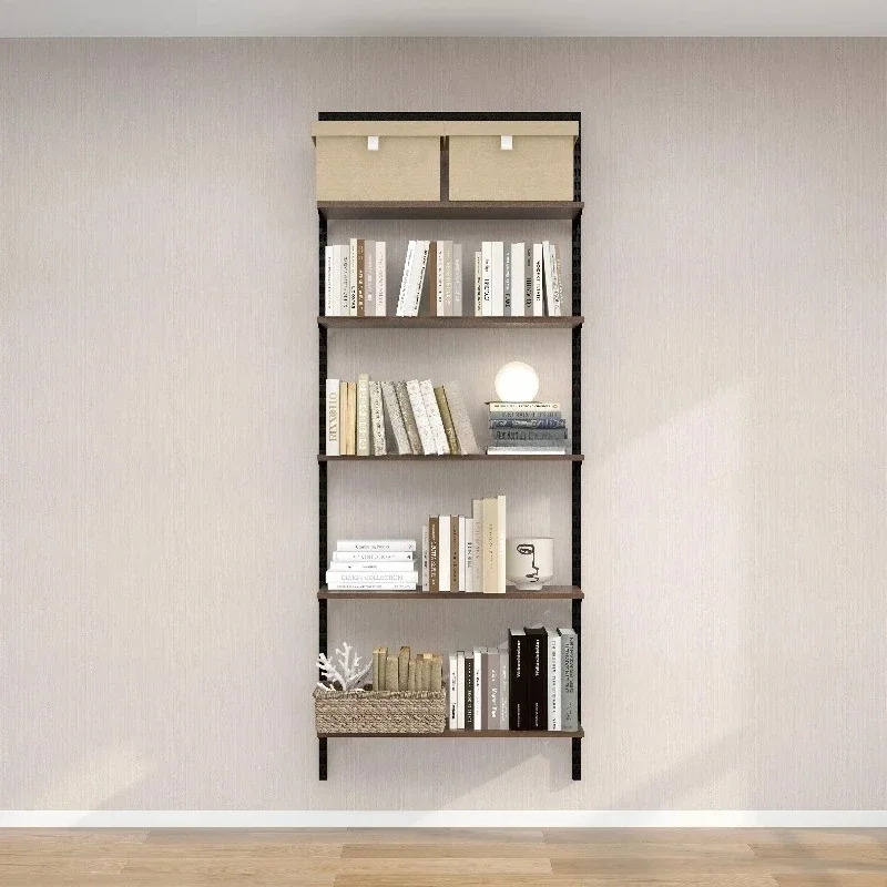 Medium style durable wooden bookshelf home office living room bedroom study bookcase 0.8m