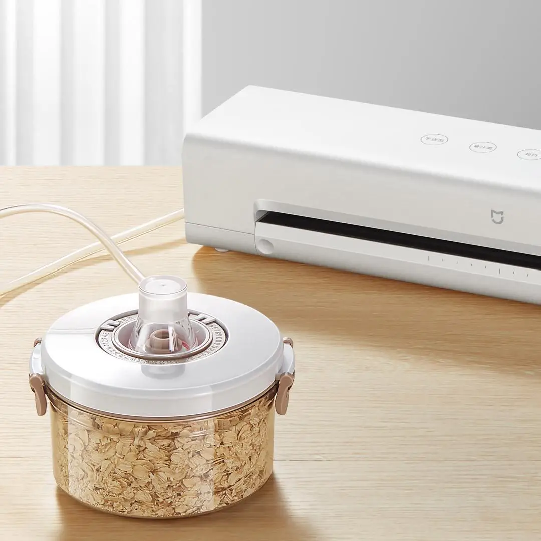 Xiaomi mijia máquina seladora a vácuo, 70kpa máquina seladora a vácuo de alimentos preservação modos seco/umido, 220v com 10 peças grátis saco a