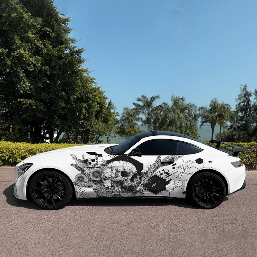 

Dark Skull Splash Car Side Sticker Decoration, PVC Waterproof Scratch Resistant Decal, Car Protection, Auto Accessories Gift