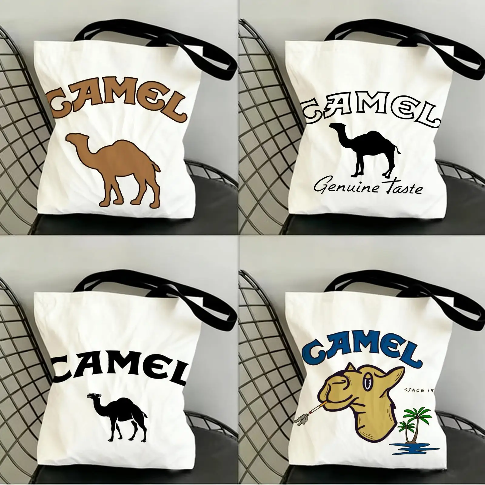 

Luxury C-Camel Storage Bags Canvas Double-Sided Print Fashion Shoulder Tote Shopping Bag Gift Eco Handbags
