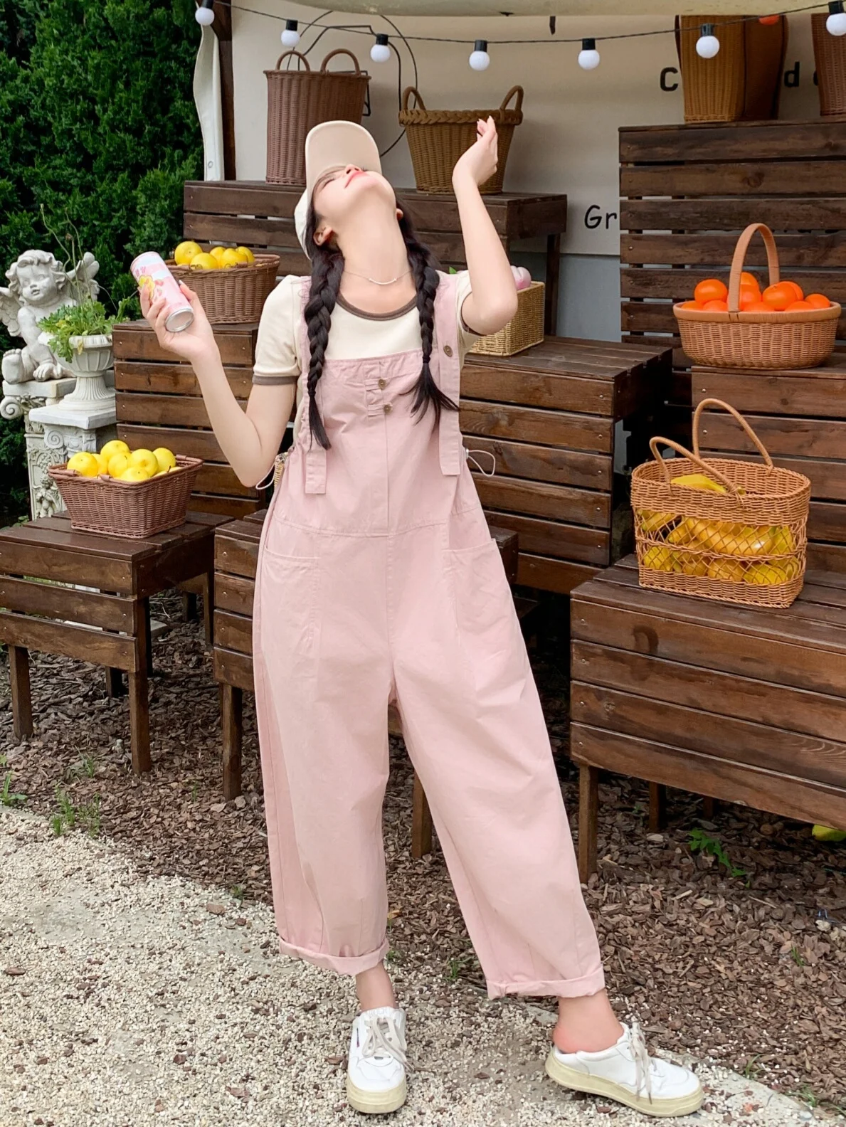 

Розовый повседневный антивозрастной комбинезон для женщин, лето 2024, новинка, в стиле колледж, маленький размер, стройнящий, рабочая одежда, цельный, трендовый