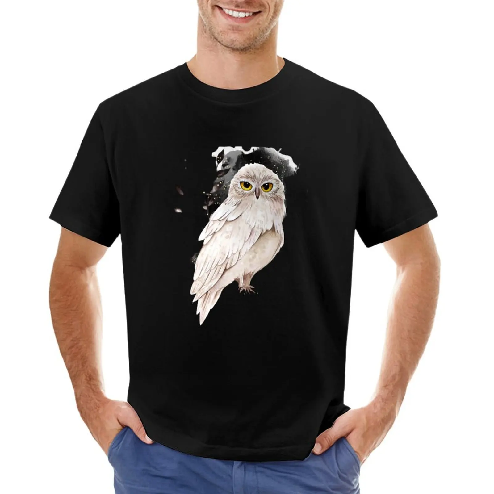 

White Owl T-Shirt summer clothes graphic shirts oversized t shirts for men