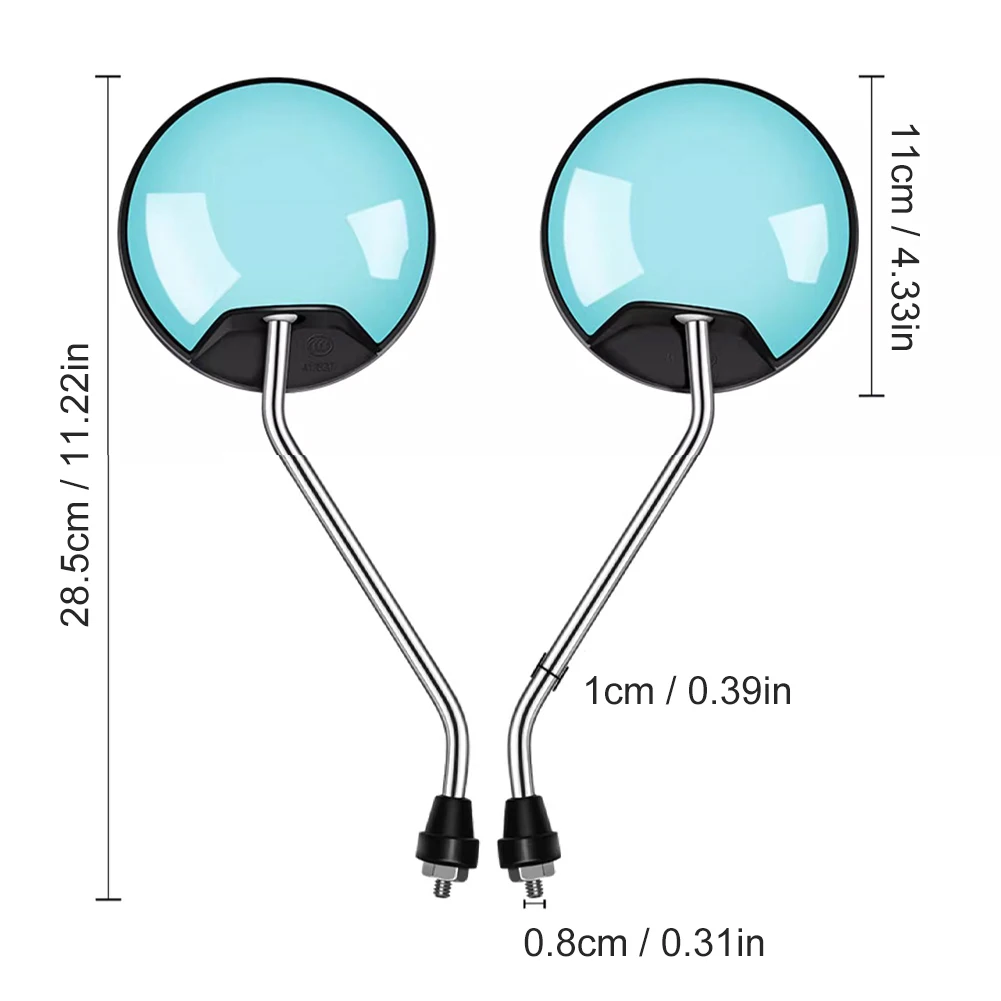 2Pcs Universal Motorcycle Rearview Mirror 360 Rotation Adjustable Handlebar Side View Mirror For Motorcycle Electric Scooter