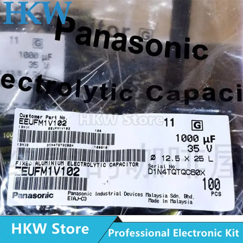 10PCS FM 35V1000UF Volume 12.5X25MM PANASONIC  Audio electrolytic capacitor EEUFM1V102 NEW