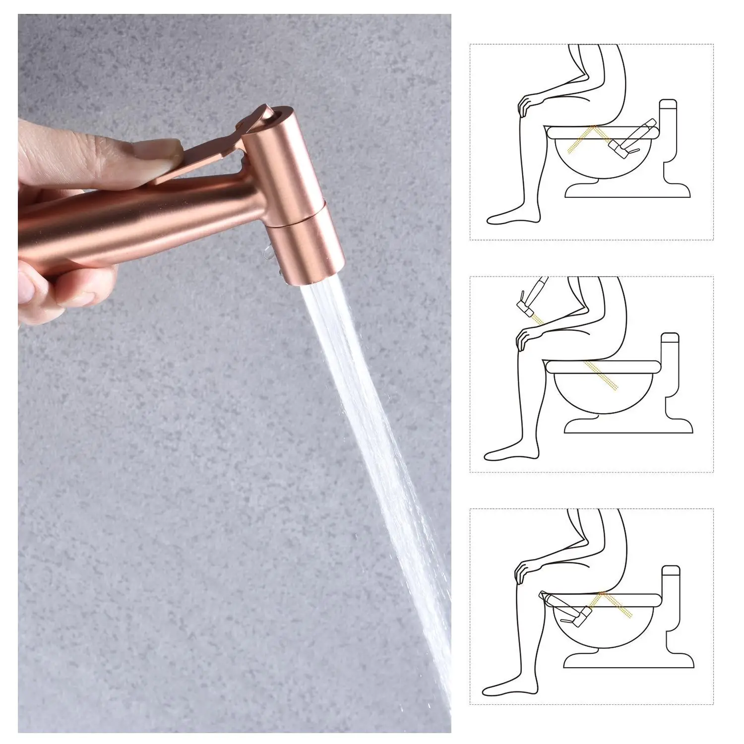 Stainless Steel Handheld Bidet Sprayer for toilet Kit - Easy Install Bathroom Spray Hose for Hygiene & Pets