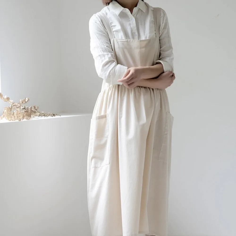 

Florist Overalls Cotton Korean Style Apron Waterproof Large Size Kitchen Apron Casual Adjustable Straps Cooking Apron Garden