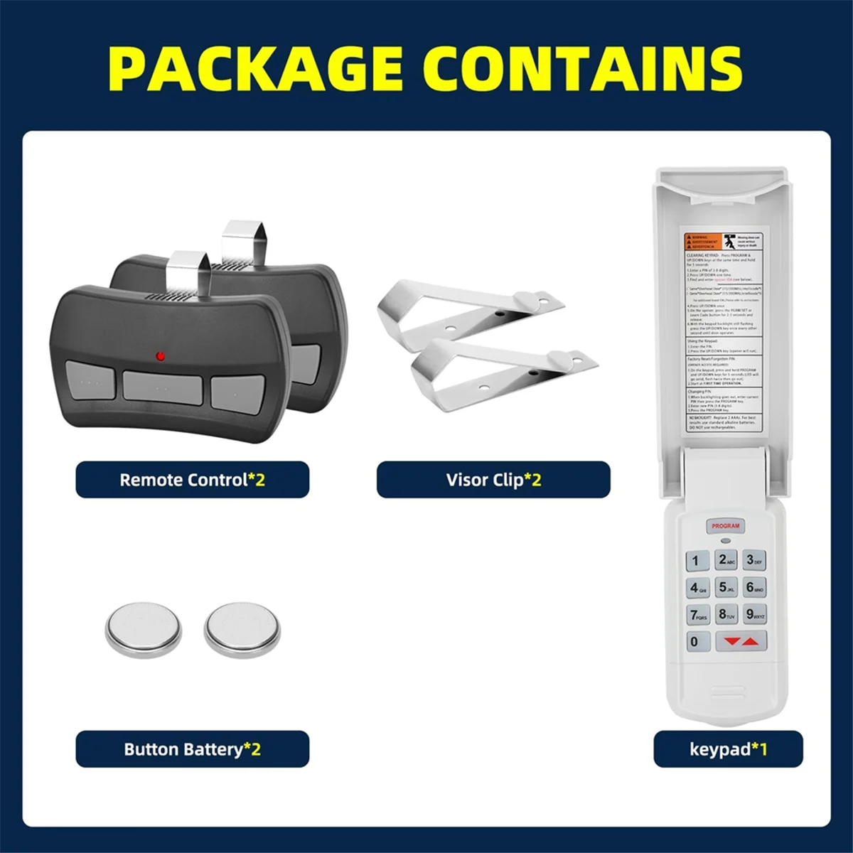 

Garage Door Opener Remote Keypad Remote, for Genie Garage Door Opener Remote Replacement GITR-3 OCDTR-3 37517S