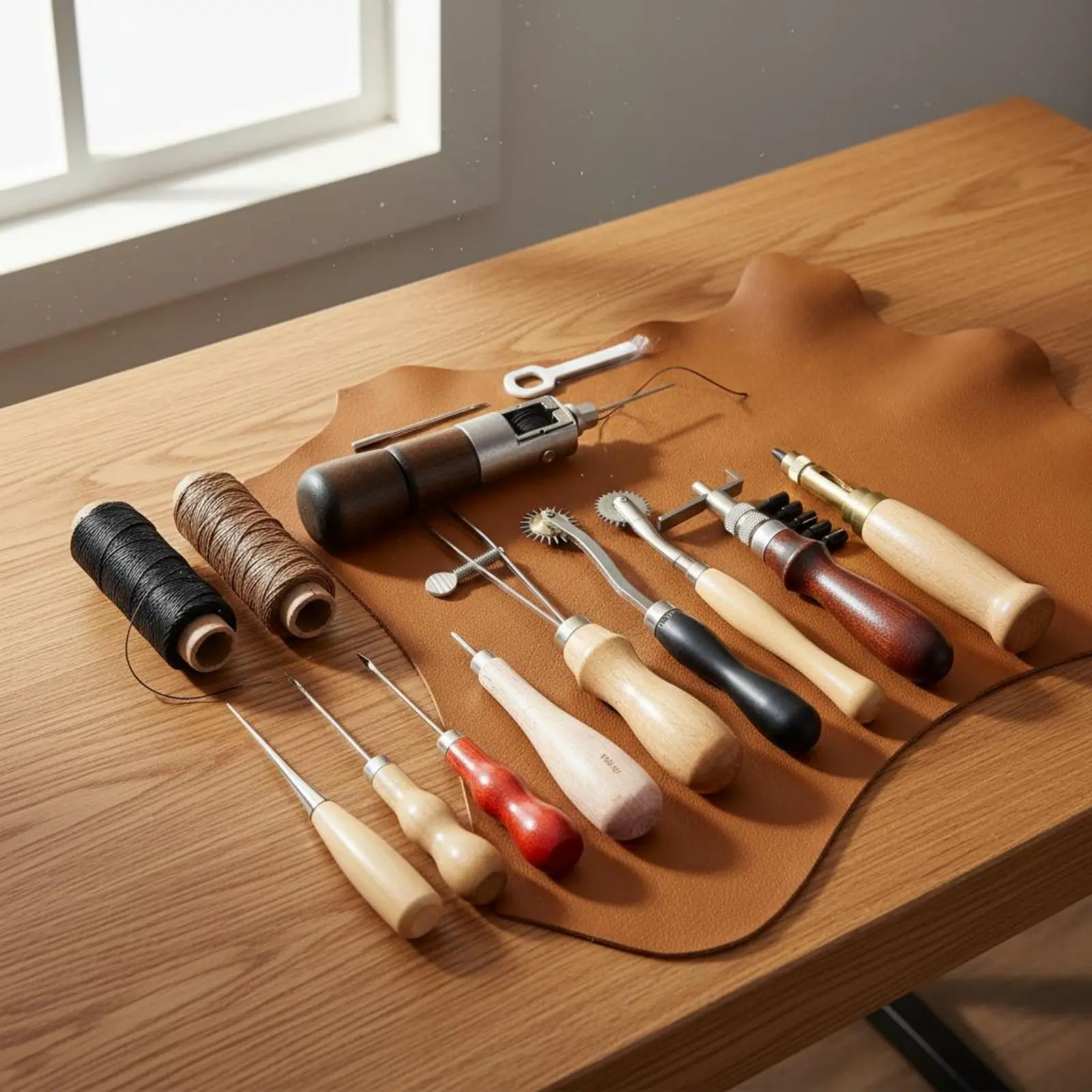 

Leather Hand Sewing Kit Handmade Leather Craft Tool Kit for Crafters