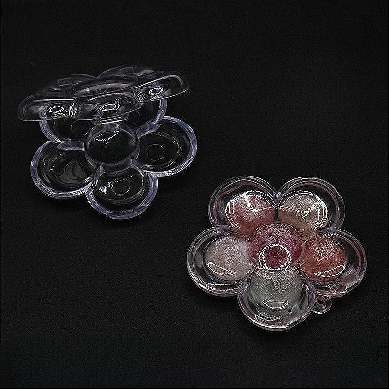 

10PCS Flower Shape 6-Color Eyeshadow Palette Refillable, Empty Makeup Sampler for DIY Cosmetic Packaging