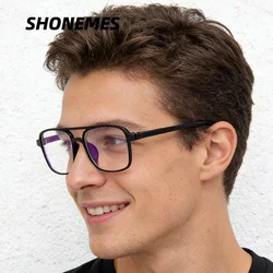 SHONEMES Square Men Glasses Frame Retro Double Bridge Women Eyeglasses Black Grey Brown for Male Female