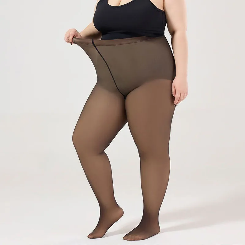 New High Waist Elastic Plus Size Leggings Pantyhose Women Pantyhose Warm Winter Sexy Translucent Thick Thermal Tights Stockings