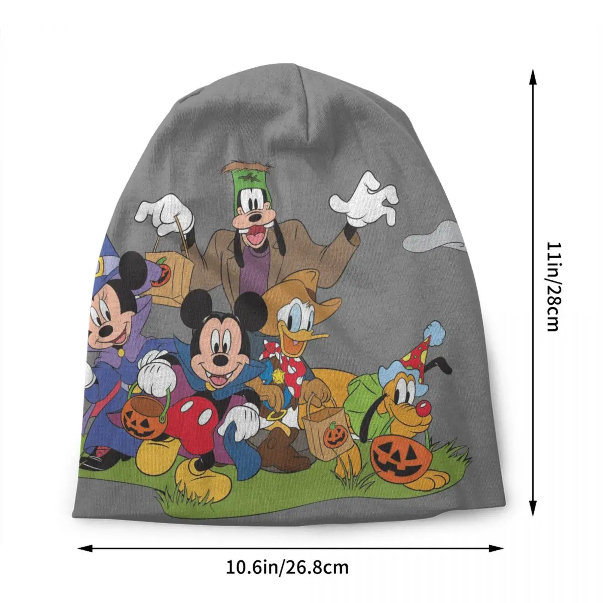 Custom Halloween Goofy And Mickey Mouse Skullies Beanies Caps Cool Winter Warm Men Women Knitting Hat Adult Unisex Bonnet Hats