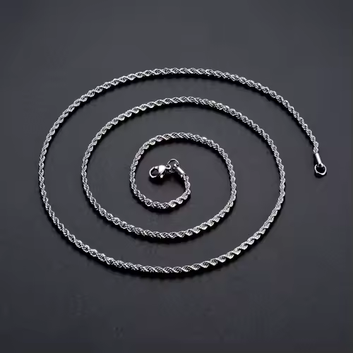 1 piece 925 sterling silver Width 2mm/3mm/4mm Rope Chain Necklace/Bracelet For Men Women Man Fashion Chain Necklace - Image 4
