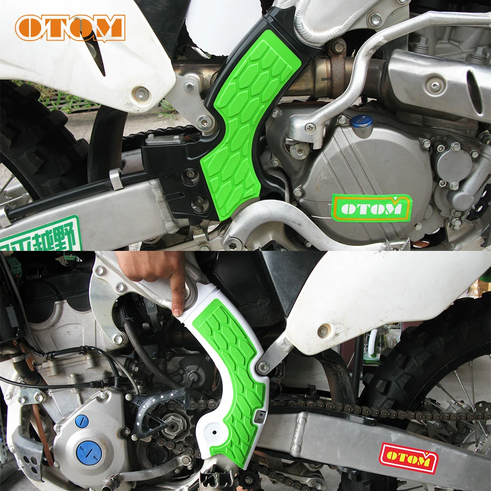 Otom motocicleta x-grip quadro guarda escudo de proteção de plástico para kawasaki kx250f 2015-2018 motocross peças de proteção de contenimento