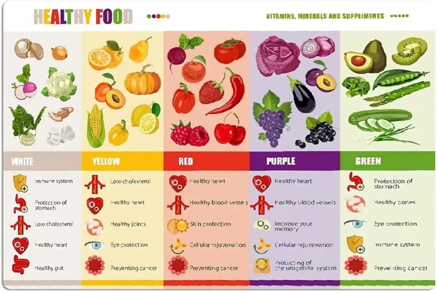Youpinnong Healthy Food Knowledge Metal Signs Vitamins Minerals And Supplements Infographic Dietitian Reference Guide Tin Poster