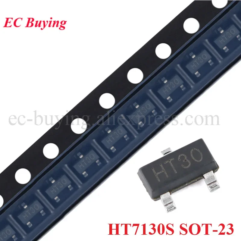 50/10pcs HT7130S SOT-23 HT7130 7130 7130S SOT23 Output 3.0V/100mA Low Voltage Dropout Linear Regulator LDO Chip IC Original
