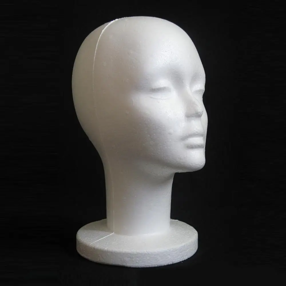 Fashion Female White Foam Mannequin Hat Cap Wig Women Head Display Holder Model Training Head Mannequins