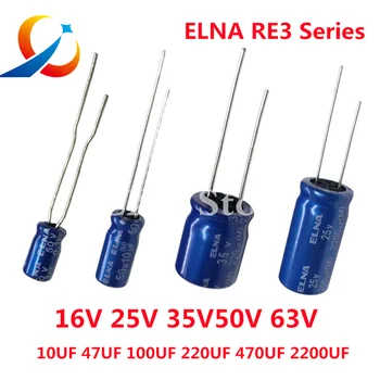 10 pièces ELNA RE3 série condensateur Audio HiFi 16V 25V 35V 50V 0.1UF 10uF 22uF 47uF 100uF 220uF 470uF 1000uF 2200UF Original