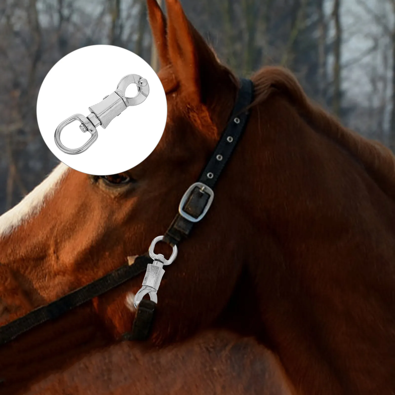 

Компактный крюк из цинкового сплава для конской упряжи, устойчивый к погодным условиям, быстросъемный карабин для крепления к седлу и системам упряжи