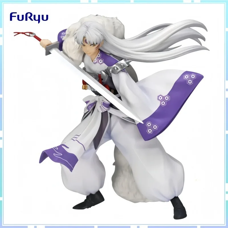 Оригинальная фигурка FuRyu InuYasha Sesshoumaru Trio-Try-iT, 18 см, из ПВХ, коллекционная, для декора полок, подарки на день рождения и Рождество