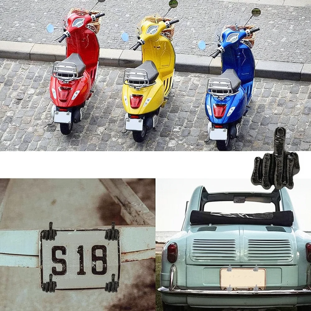 Personalized Car Exterior Decor Middle Finger License Plate Bolts Stainless Steel Funny Fasteners Auto Body Styling