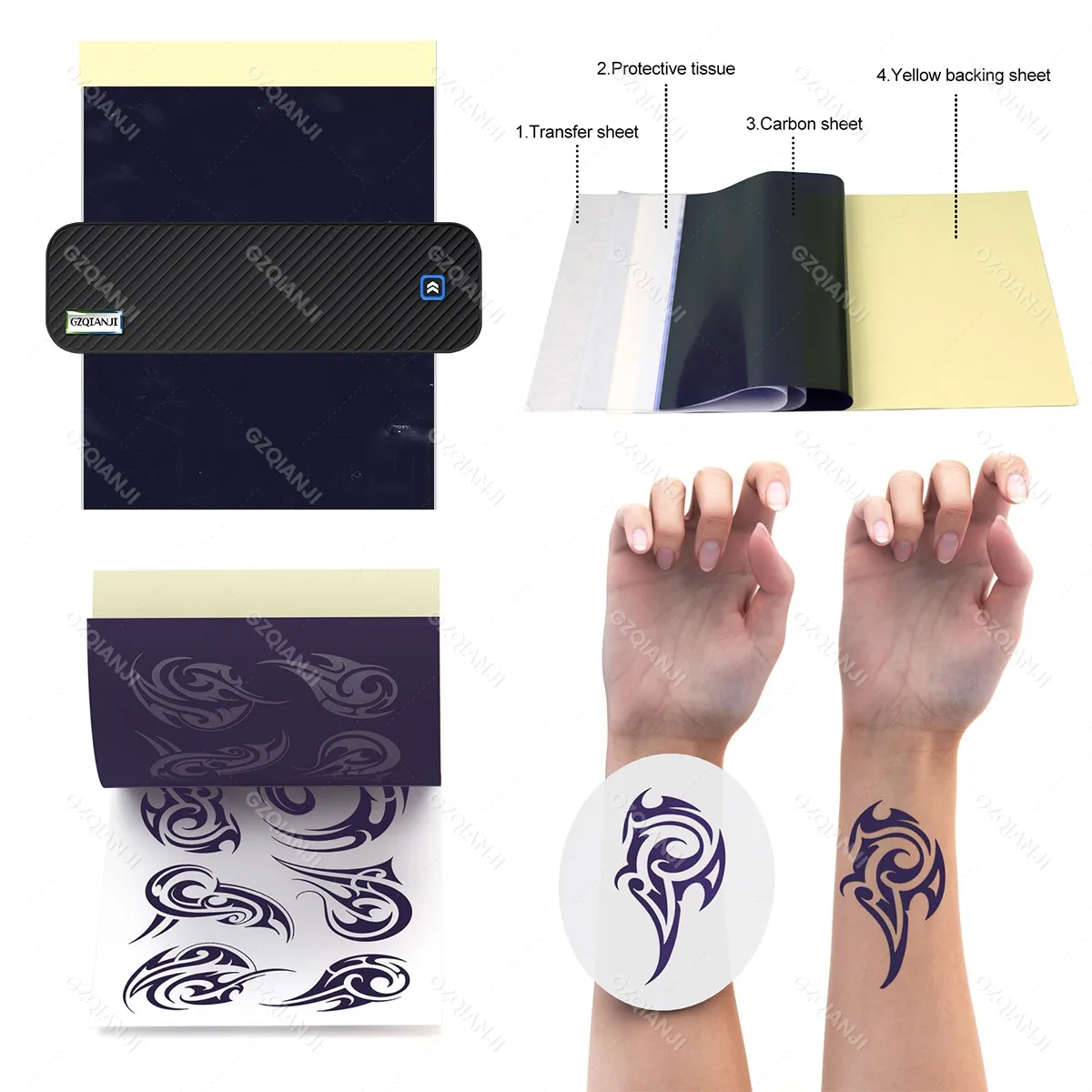 Imagem -02 - Portátil Tatuagem Térmica Transfer Maker Impressora a4 Usb Bluetooth sem Fio Caixa de Papel Suporte Celular Smartphone Android Print