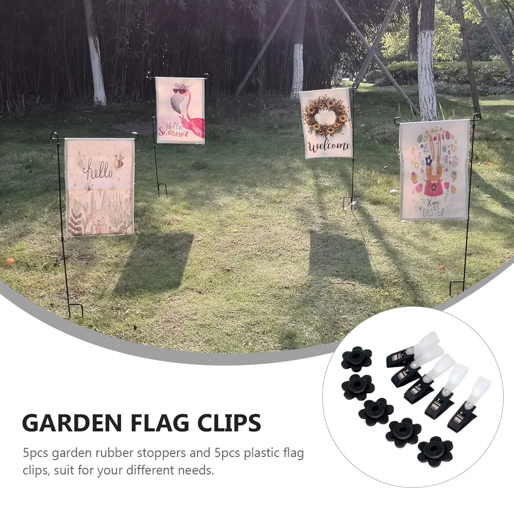 

1Set Garden Flag Stoppers Clips Set Anti-Wind Flagpole Fixator 024-028 Inch Diameter Rubber Stopper for Yard Lawn Decor