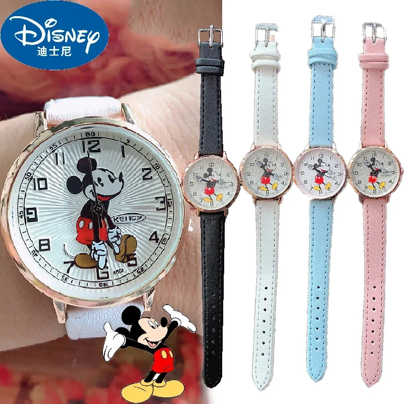 Disney Mickey Mouse Children's Watch Kawaii Minnie Children Fashion Watches Cartoon Quartz Wrist Watch Kids Gifts